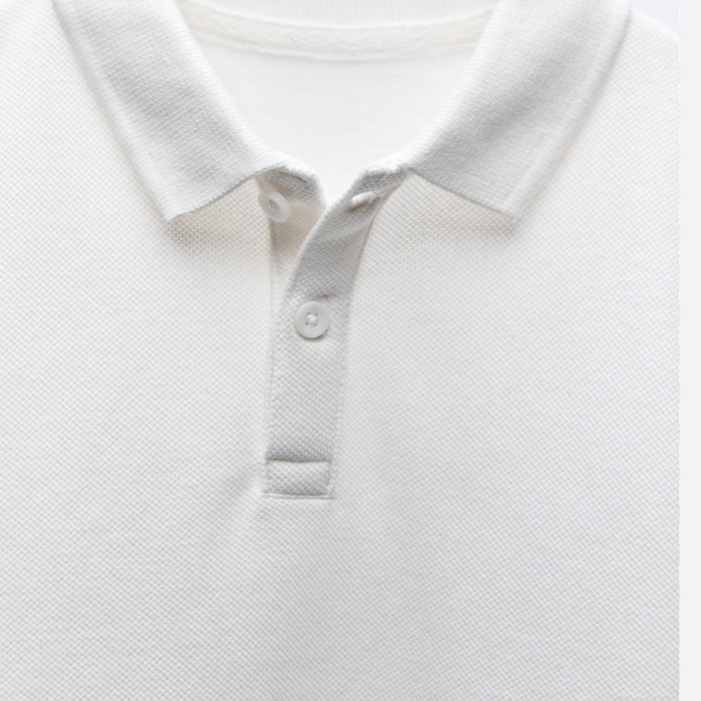 Zara Kids Collection White Polo Shirt Long Sleeves